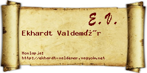 Ekhardt Valdemár névjegykártya